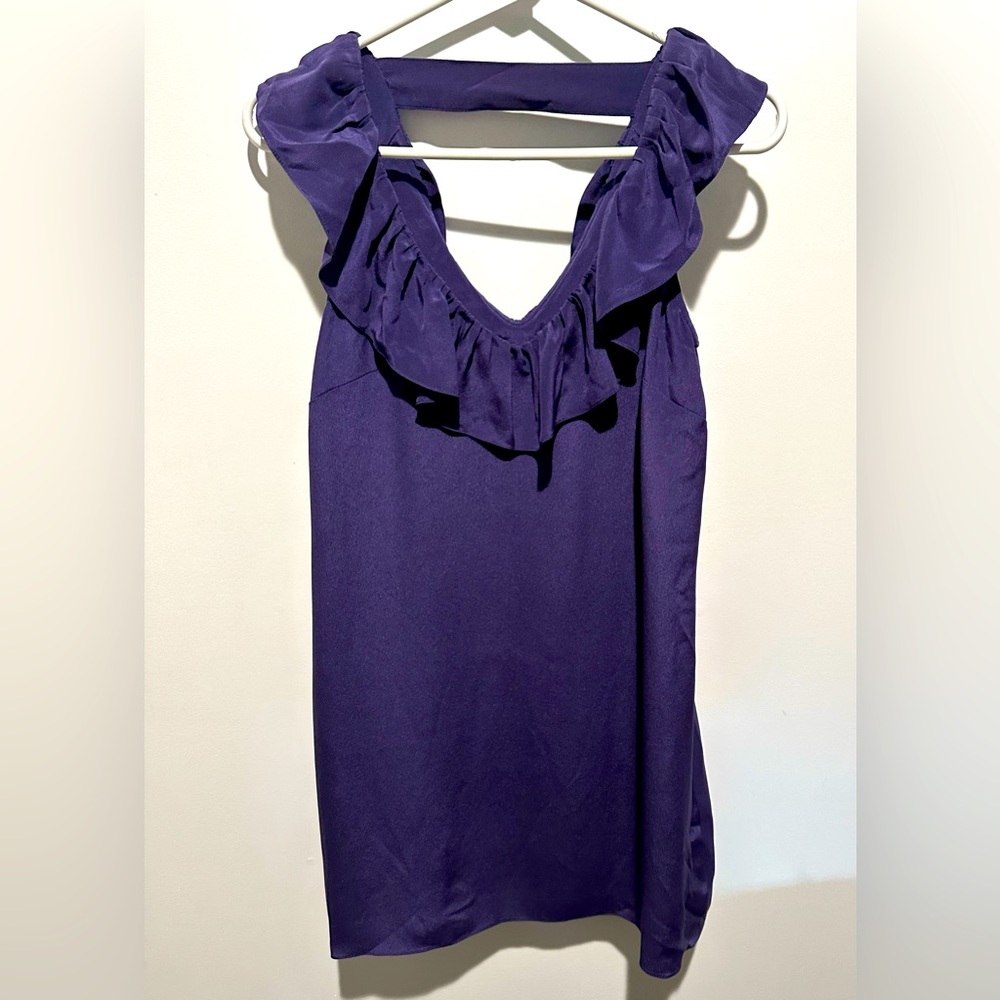 Like new Anlo violet silk sleeveless dress (Size M)